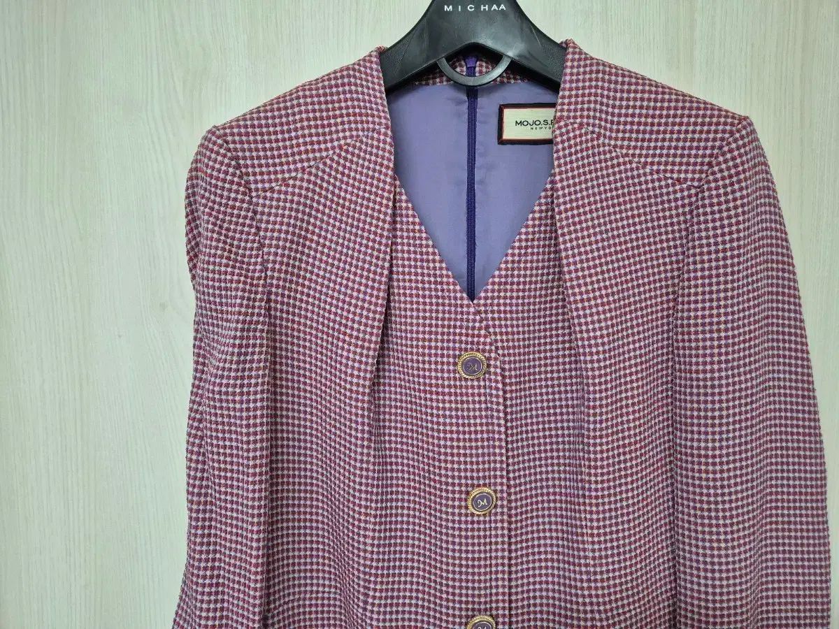 MOJO.S.PHINE モジョエスピン パープル ツイードワンピース