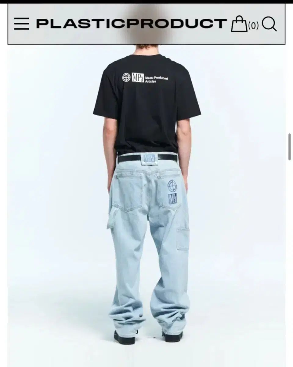 プラスチックプロダクト ペインターデニムパンツ スチールブルー