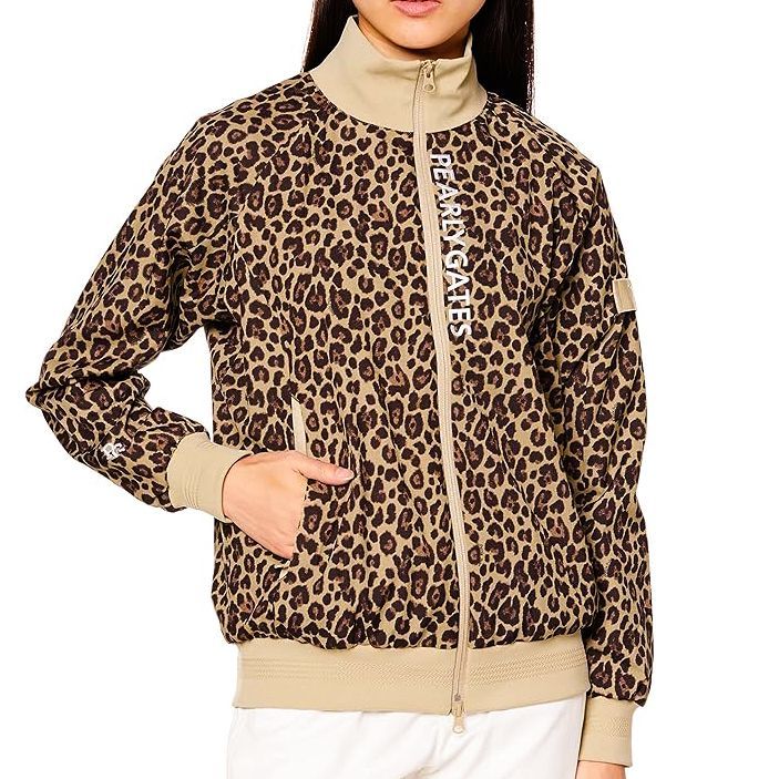 サイズ 1 Ｍ パーリーゲイツ 耐水撥水性 蓄熱保温性 レオパード柄 ハイネックブルゾン055-2220010