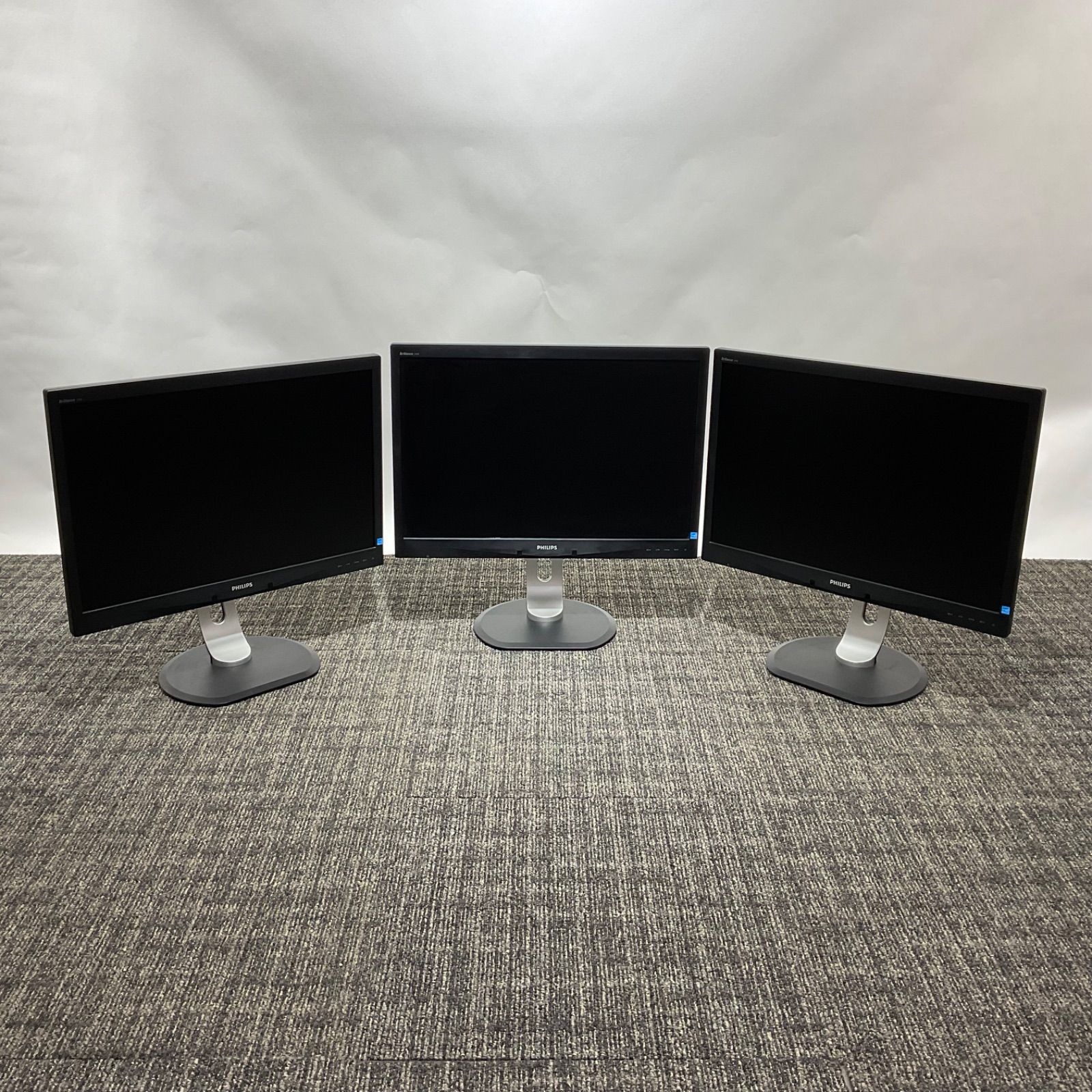 PHILIPS フィリップス オフィス向け24インチモニター フルHD 3個売り!! 動作良好!! 清掃済み ドット抜けテスト問題なし 電源ケーブル VGA to HDMIケーブル付属