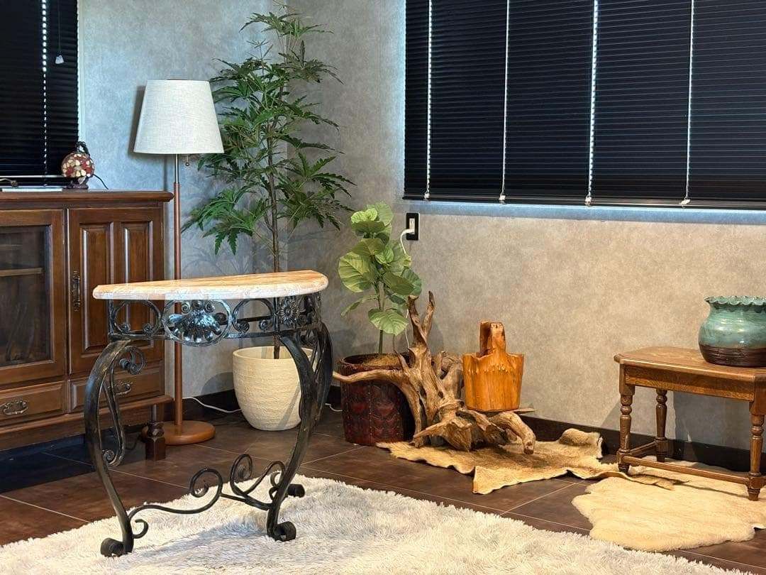 アンティーク サイドテーブル 大理石 アイアン コンソール ビンテージ