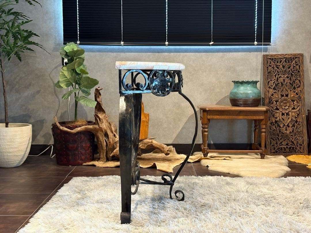 アンティーク サイドテーブル 大理石 アイアン コンソール ビンテージ