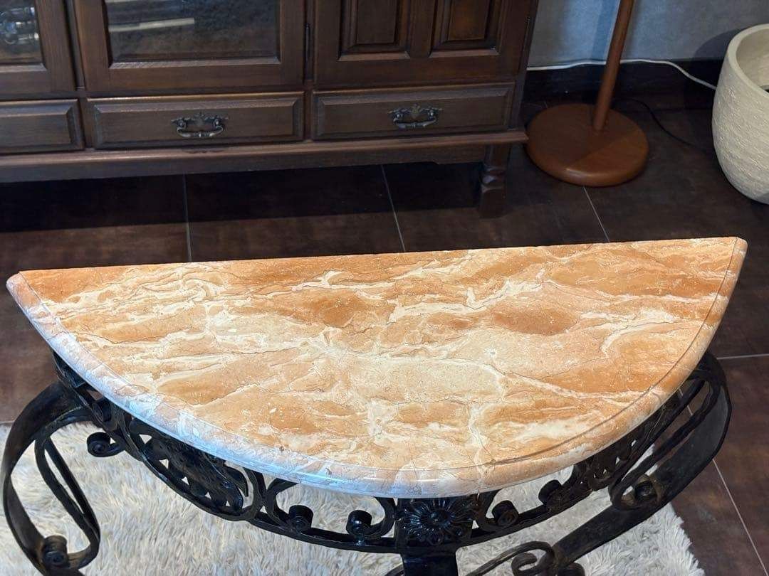 アンティーク サイドテーブル 大理石 アイアン コンソール ビンテージ