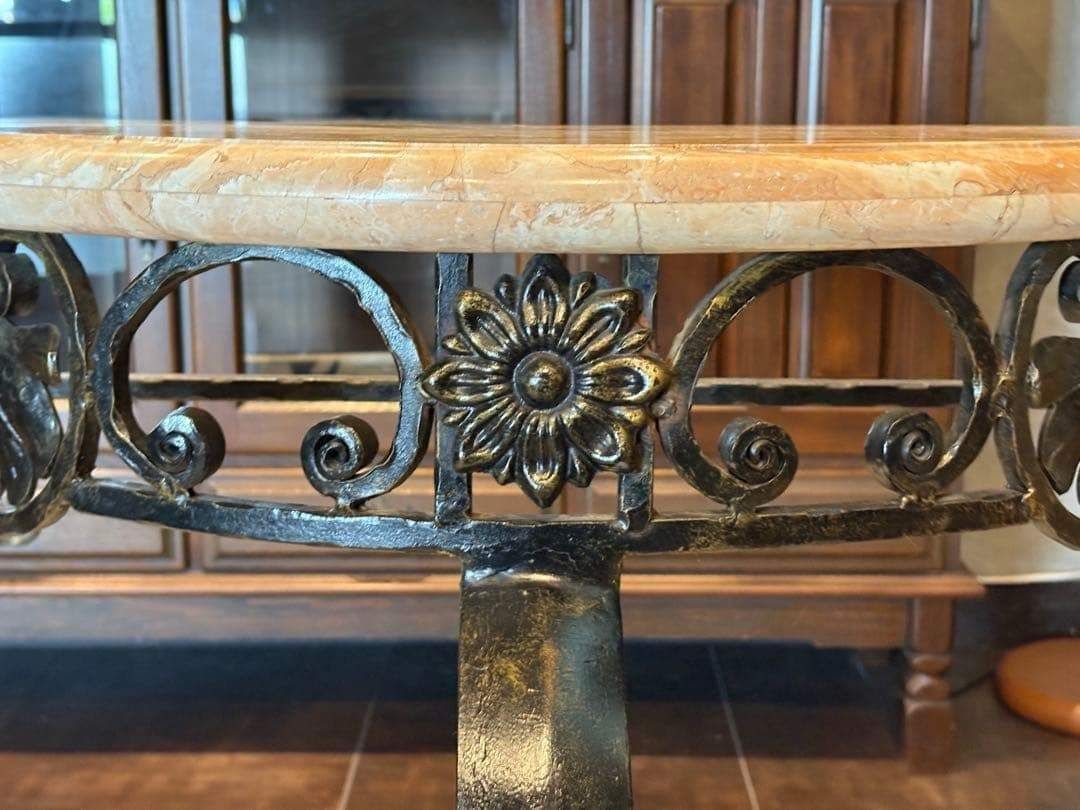 アンティーク サイドテーブル 大理石 アイアン コンソール ビンテージ