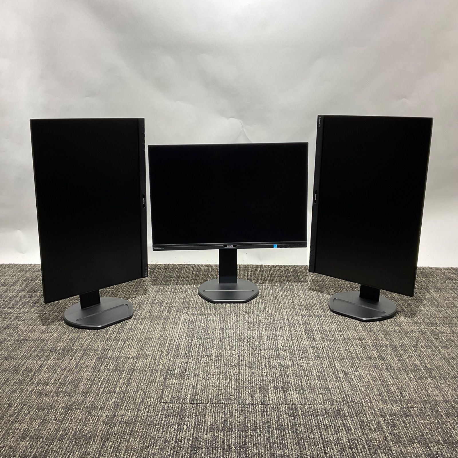 PHILIPS フィリップス オフィス向け25インチモニター 3個売り!! 動作良好!! 清掃済み ドット抜けテスト問題なし 電源ケーブル HDMIケーブル付属