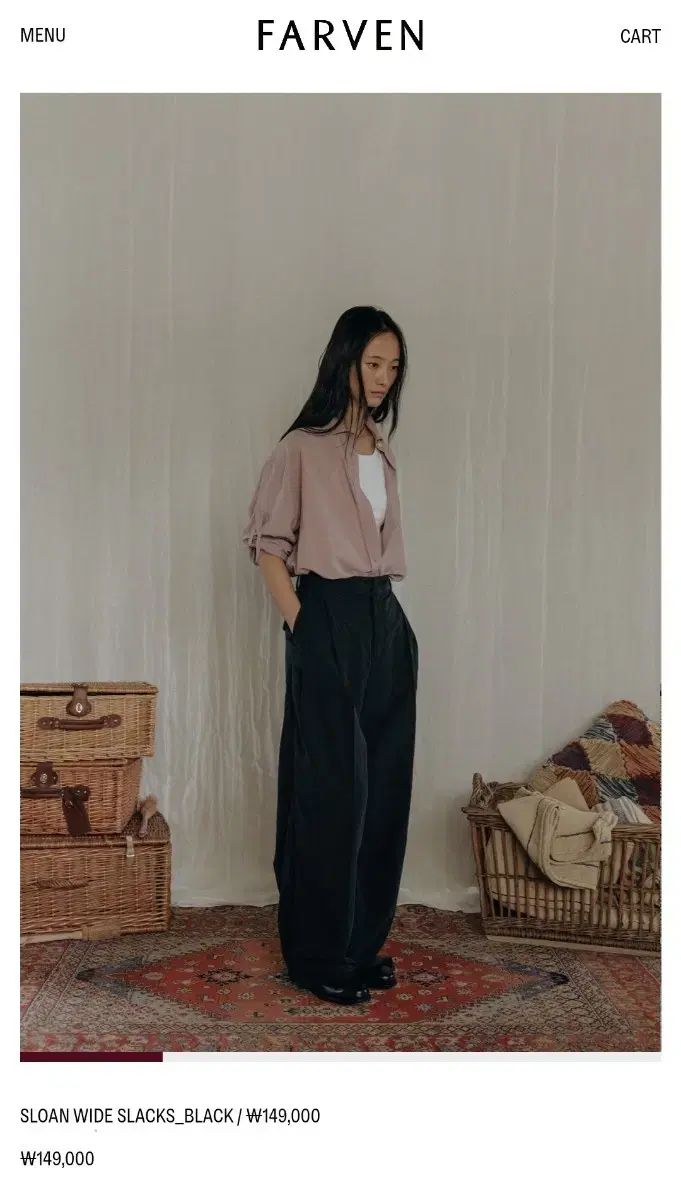 パルベン SLOAN WIDE SLACKS_BLACK Sサイズ