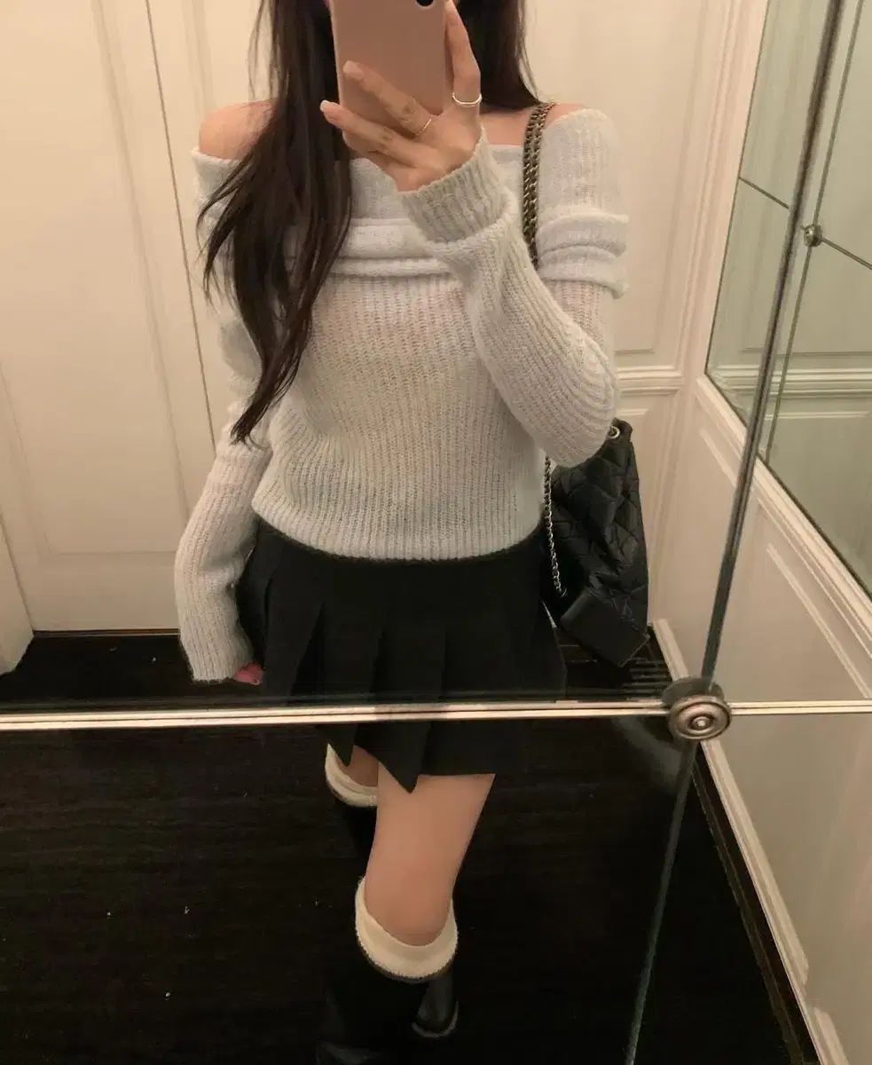 リズ LIZ leeeds ブリーズ プリーツ スカート チャコール M