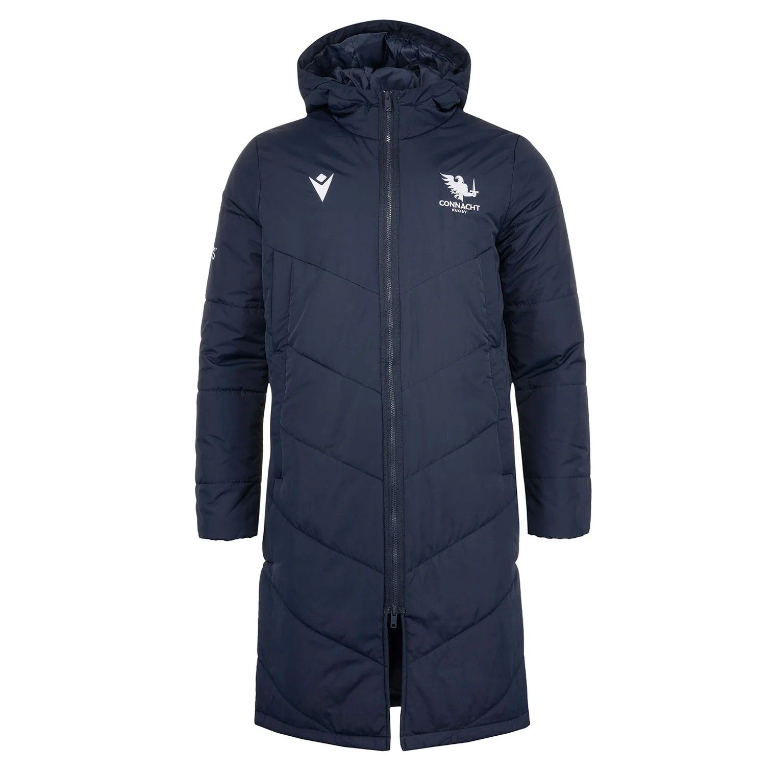 マクロン ラグビー コナート 2025 2026 ロング ベンチコート 紺 ネイビー モデル 日本未発売