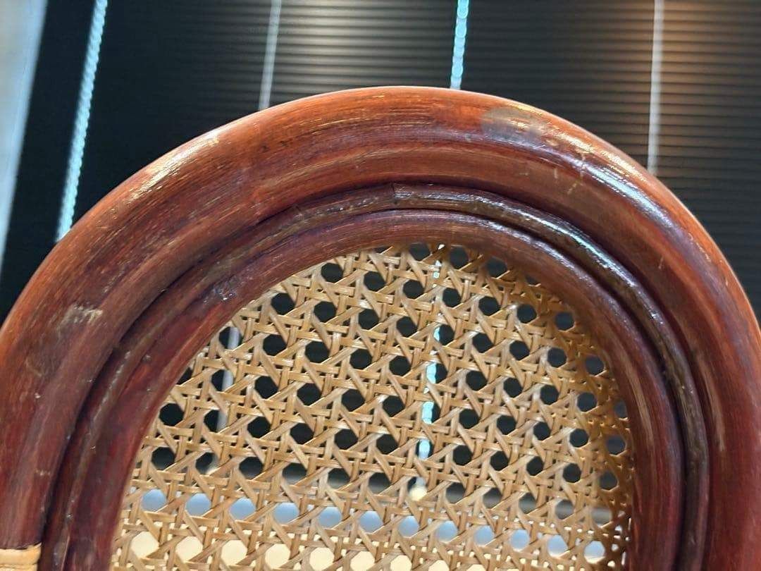 ヴィンテージ ラタン 籐 ハイバックチェア カゴメ編み クラシック 2脚