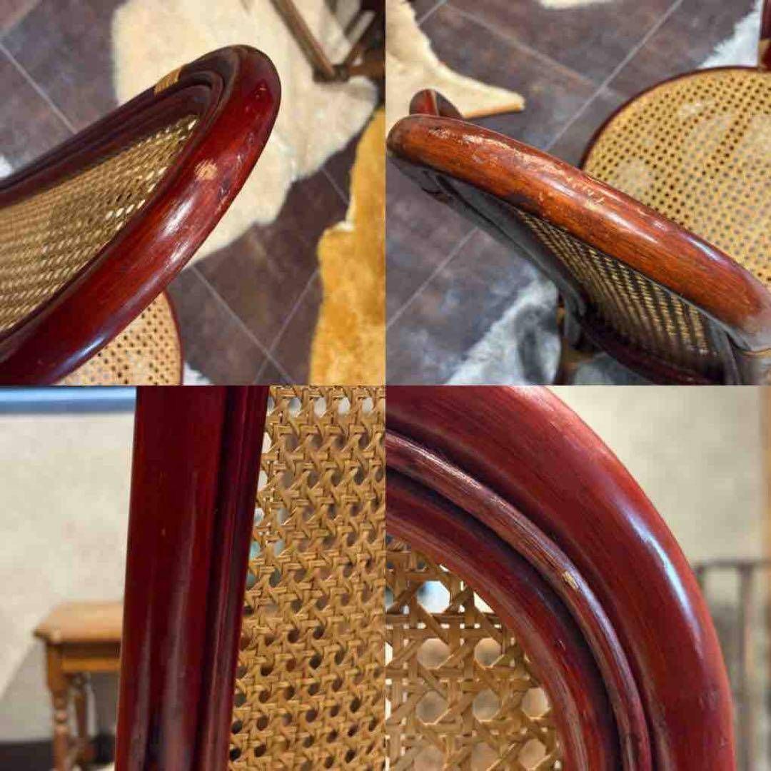 ヴィンテージ ラタン 籐 ハイバックチェア カゴメ編み クラシック 2脚