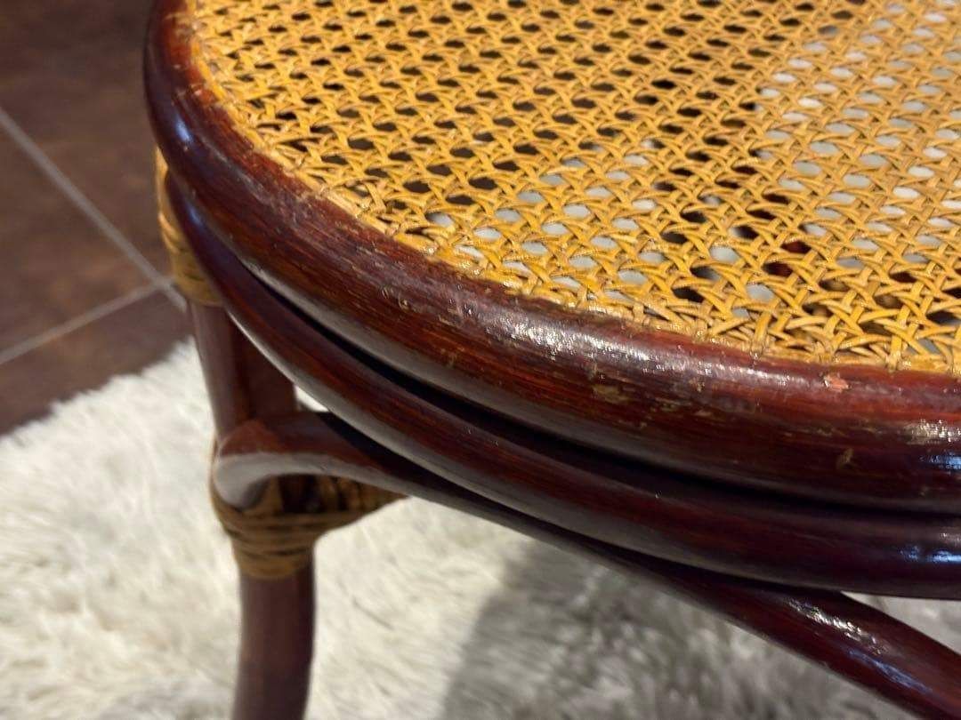 ヴィンテージ　ラタン　籐　ハイバックチェア　カゴメ編み　クラシック　2脚　RZ ヴィンテージ ラタン 籐 ハイバックチェア カゴメ編み クラシック 2脚 RZ