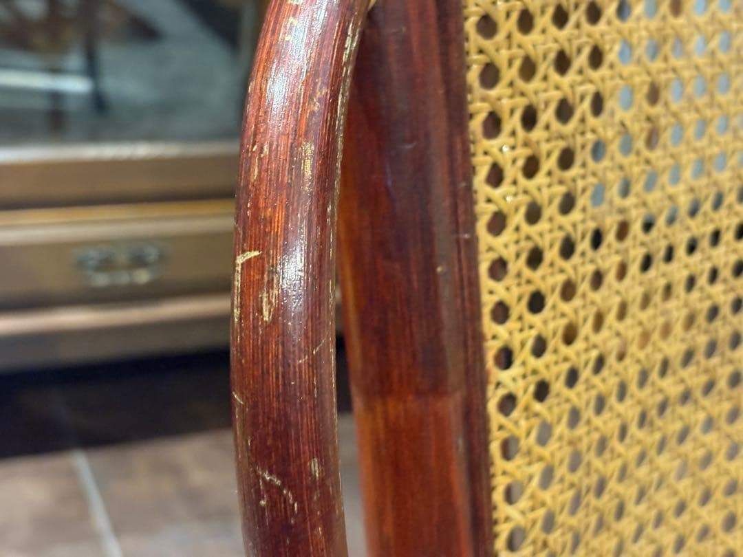 ヴィンテージ ラタン 籐 ハイバックチェア カゴメ編み クラシック 2脚