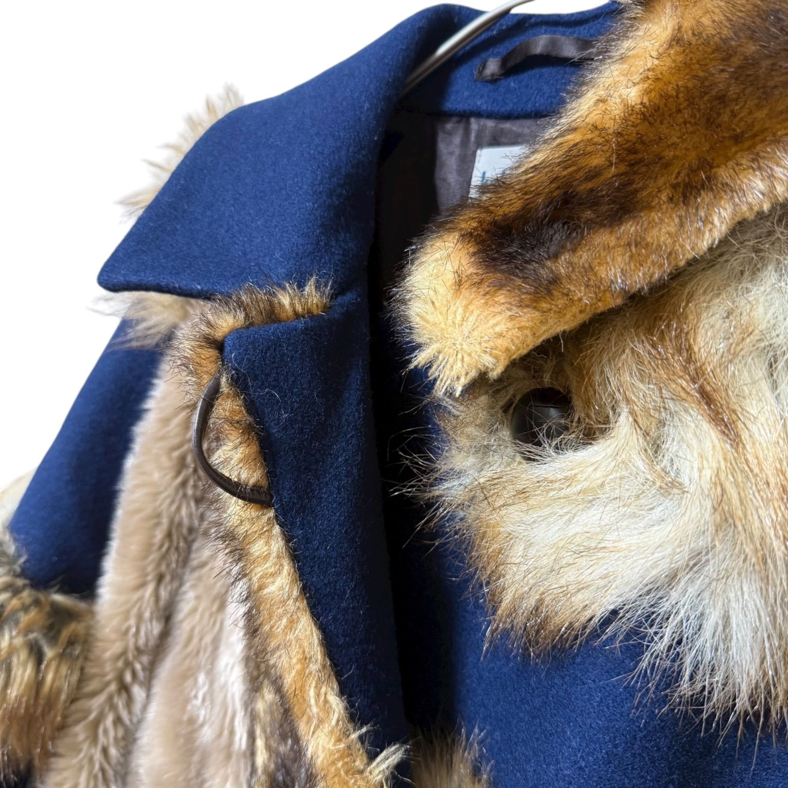 美品 kolor ハイブリット フェイクファー パッチワーク ウールコート 美品 kolor ハイブリット フェイクファー ウールコート 日本製 パッチ