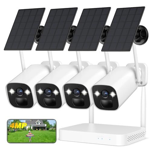 400万画素 電池式 太陽光給電 防犯灯発光 AI人物検知 10台増設 監視カメラ 屋外 ソーラー 大容量バッテリー Type-c端子充電 完全無線 工事不要 IP66防水防塵 130°広角 双方向通話 ワイヤレス防犯カメラ4台セッ dd969ac4