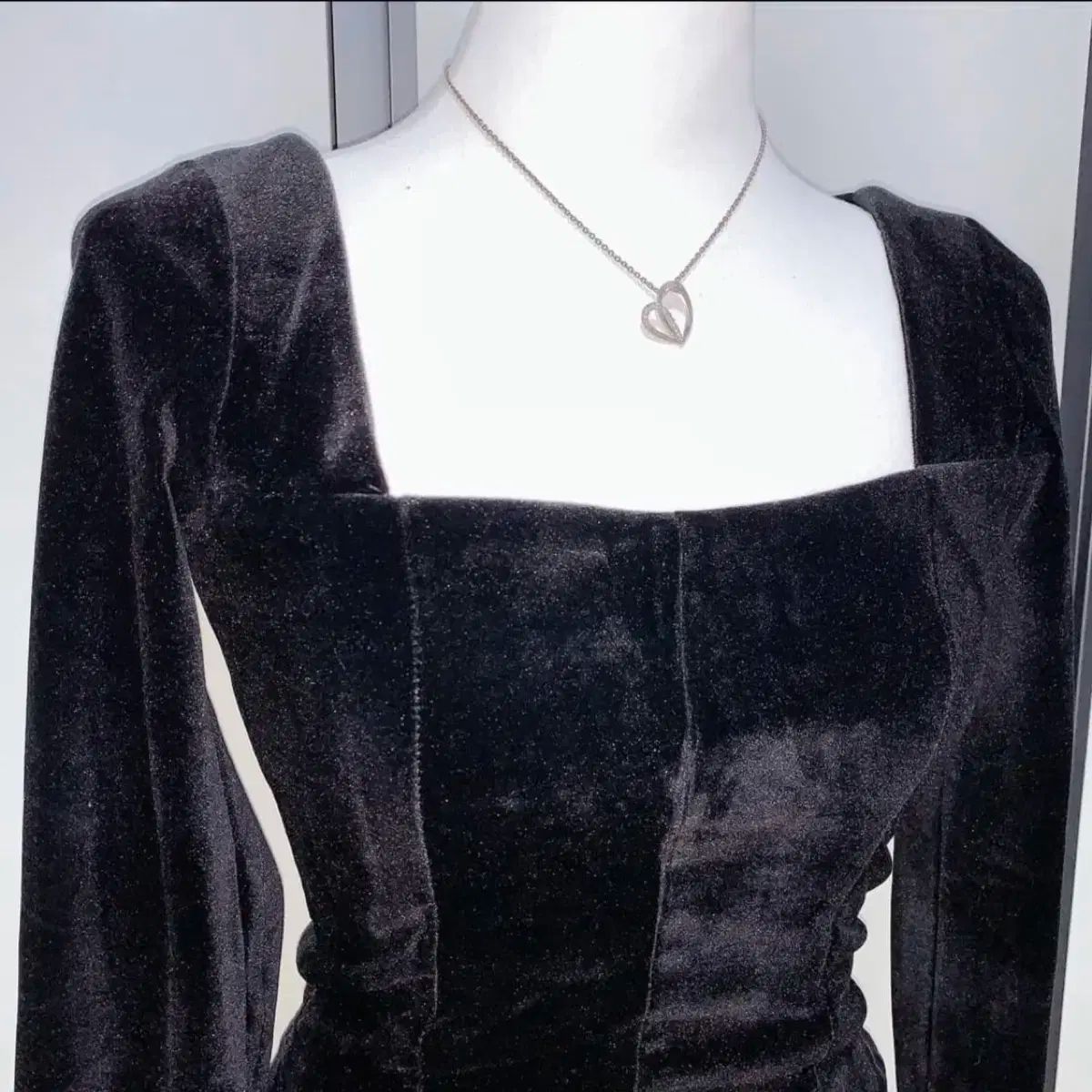 ベルベット ミニ ONE PIECE M me eme Classical velvet mini onepiece