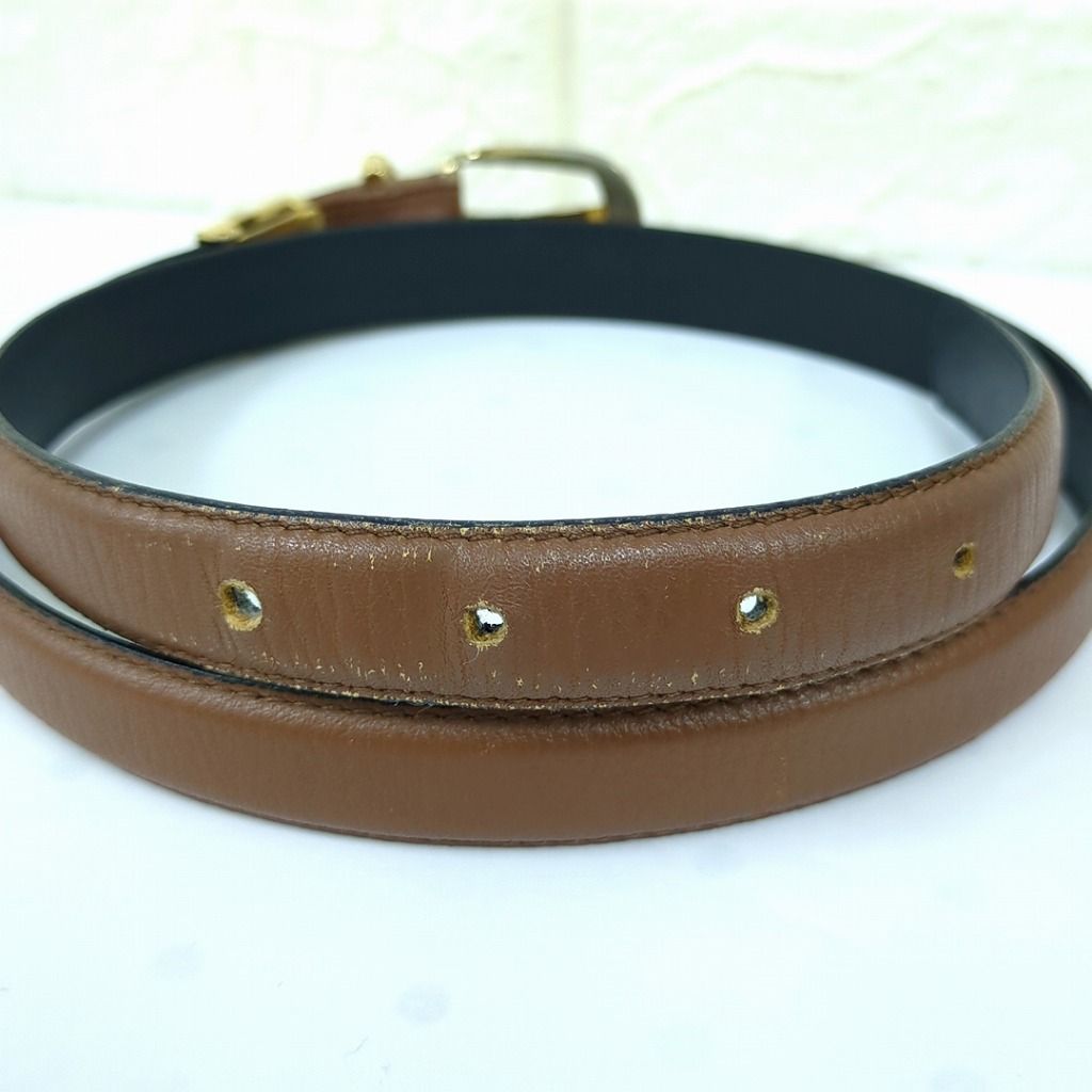 YSL イヴサンローラン レザー ベルト ブラウン ヴィンテージ - メルカリ