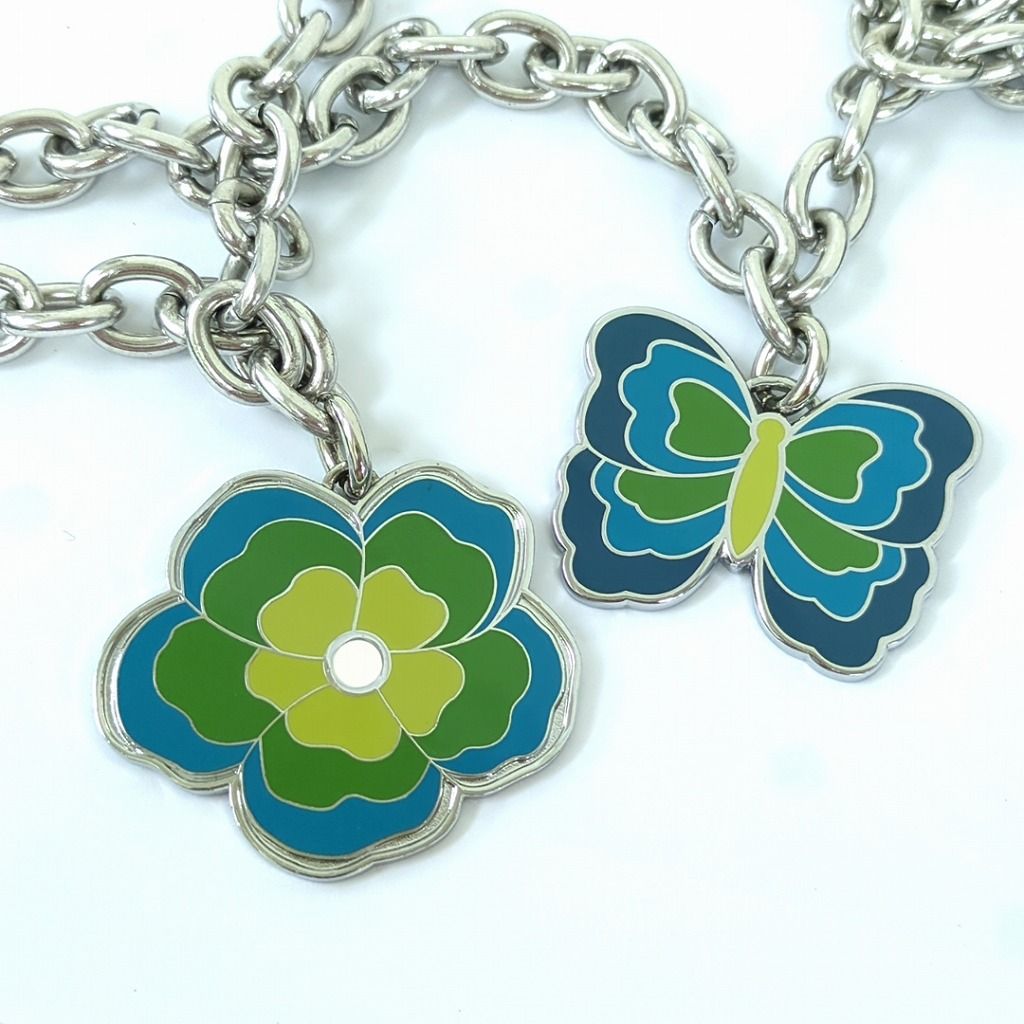 COACH コーチ チェーン ベルト フラワー バタフライモチーフ