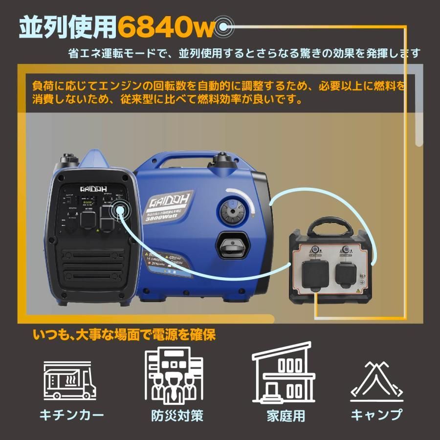 Gaidohインバーター発電機 最大出力3.8kVA