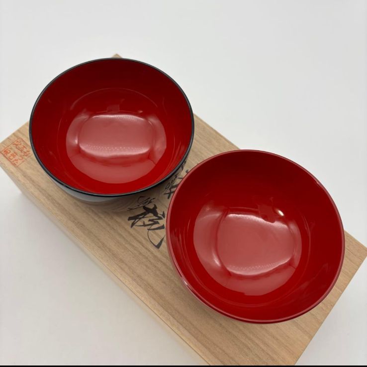 【津軽塗】七々子塗 ペア椀/伝統工芸品 天然木 漆器 汁椀 津軽塗】七々子塗 ペア椀 / 伝統工芸品 天然木漆器 夫婦椀 組椀 - メルカリ