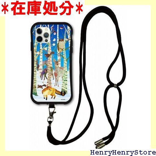 スマホショルダー付き iPhone16 スマホケース i-coronケース O デザイン 動物 アニマル アイフォン16 ケース 耐衝撃 スマホカバー 白樺と北海道の動物達 2236