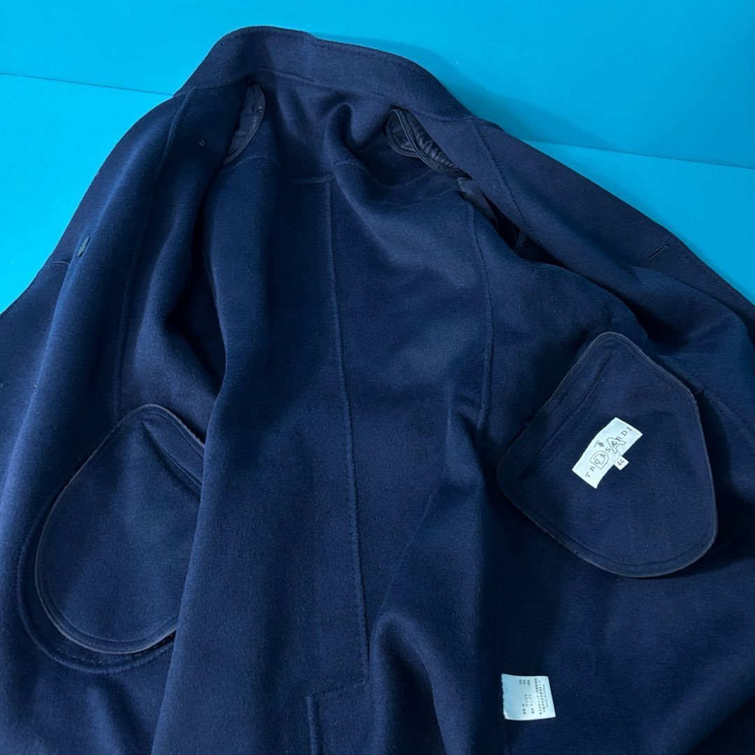 新品タグ付】トラサルディ ロングコート 44 ネイビー 定価15万