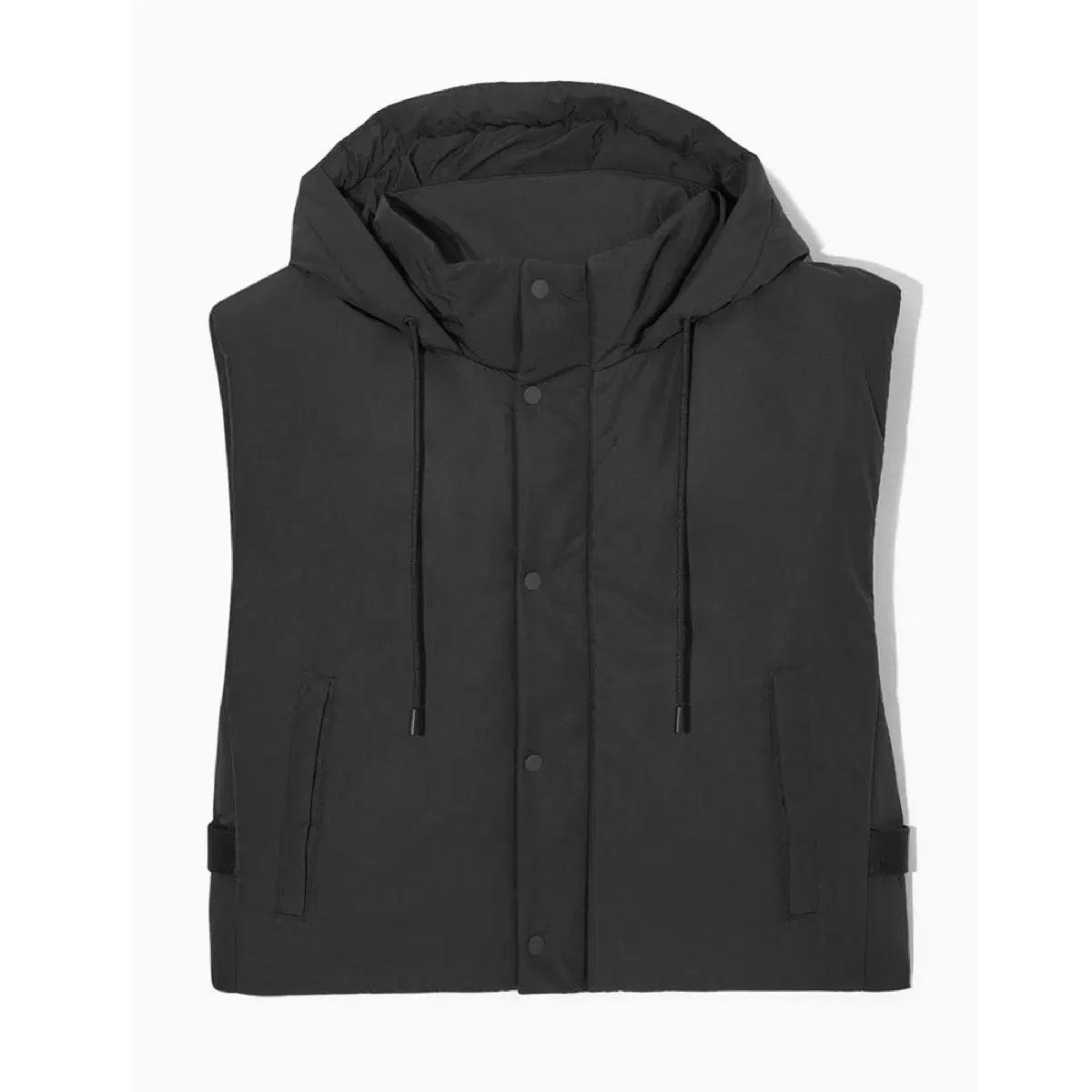 コス ジレ サイドバックル フーディー ダウンベスト