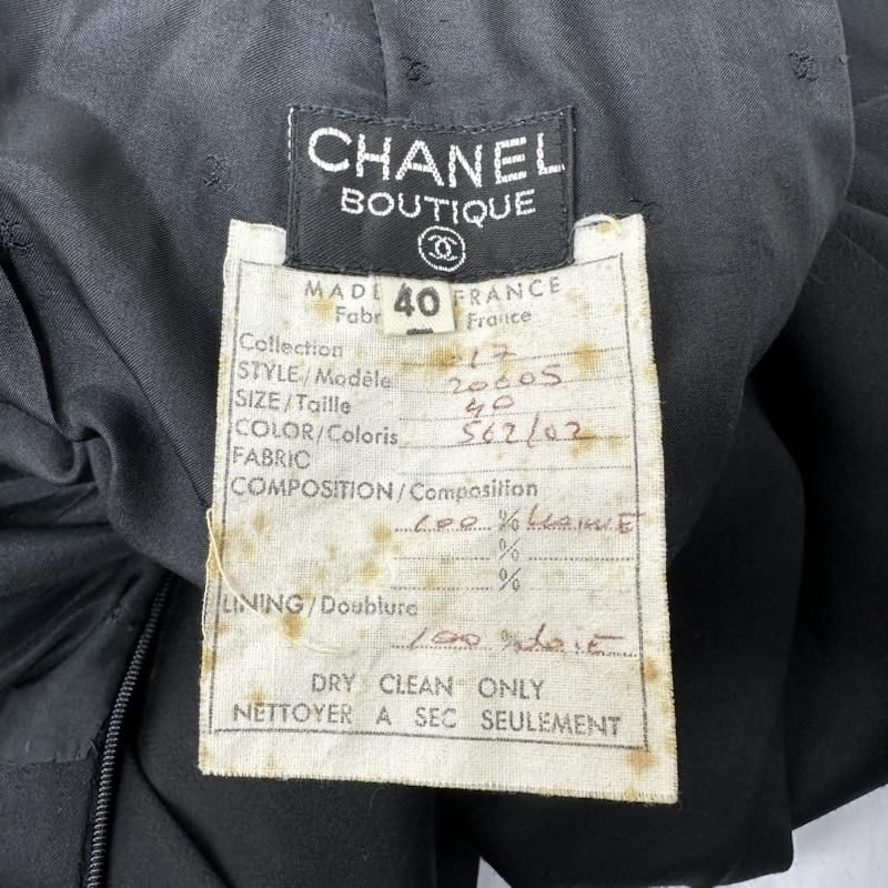 シャネル フランス製 ココボタン プリーツ スカート レディース 40