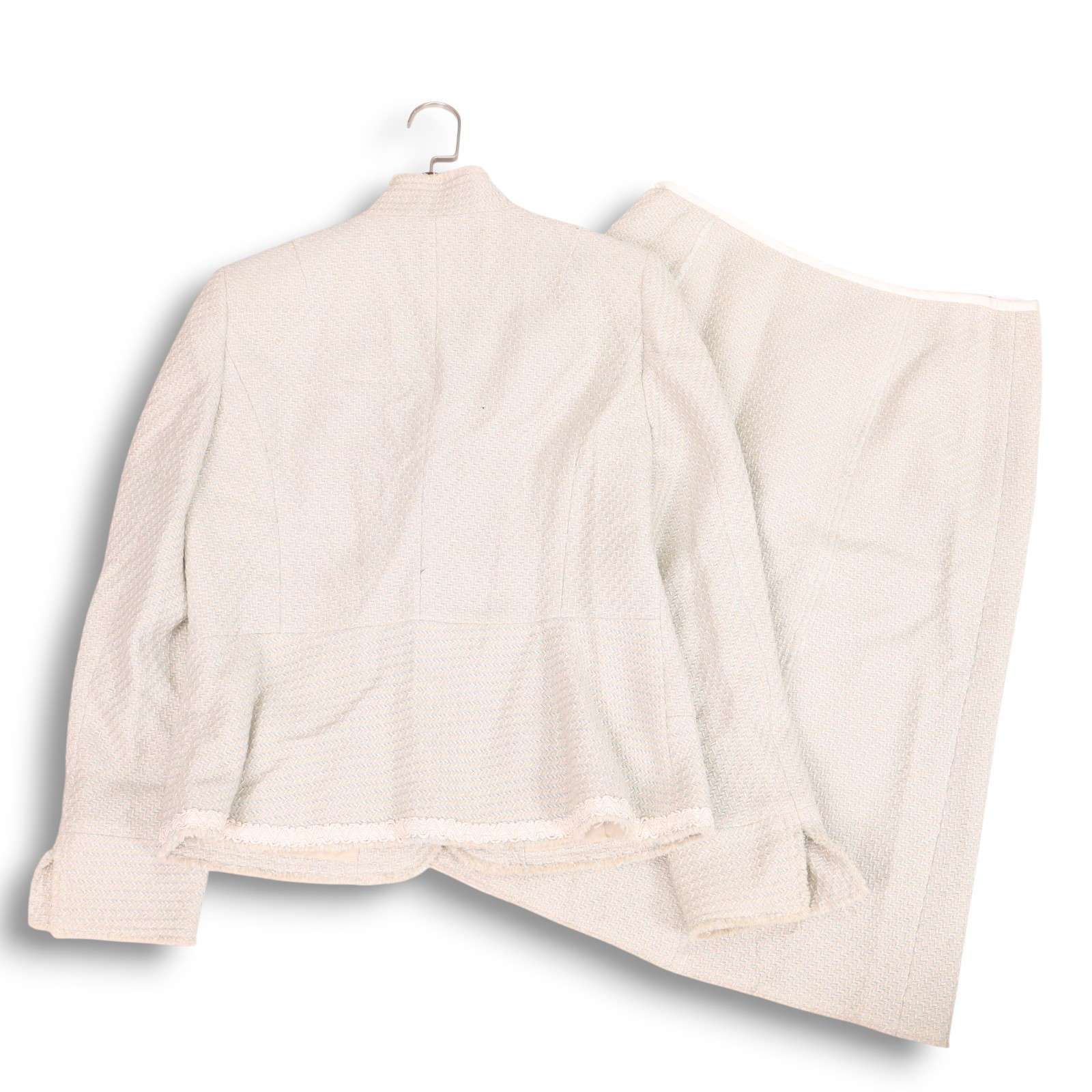 PAUL STUART ポール スチュアート 秋冬 ウール混 ラメ ツイード セットアップ スカート スーツ Sz.10 レディース セレモニー