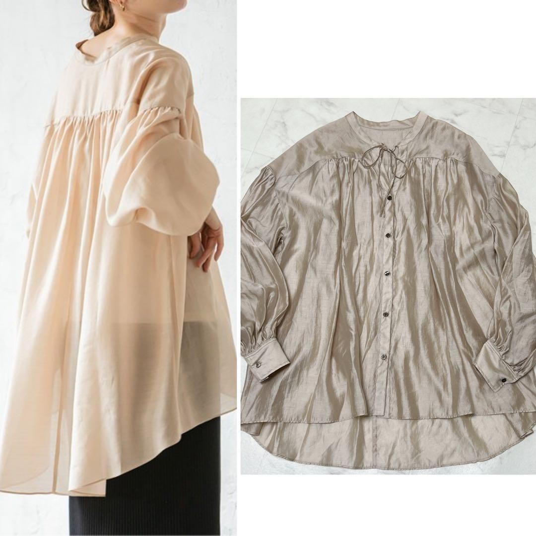 NOBLE 定価1.8万 ギャザーボリュームオーバーサイズシャツ 即 品 F
