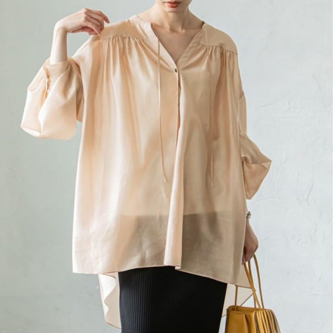 NOBLE 定価1.8万 ギャザーボリュームオーバーサイズシャツ 即 品 F