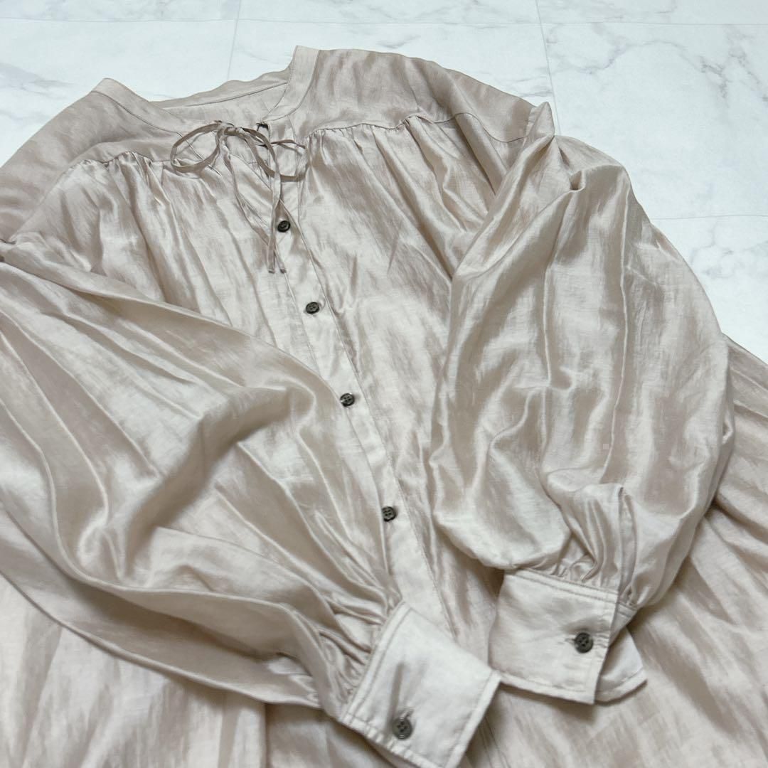 ギャザーボリュームオーバーサイズシャツ
