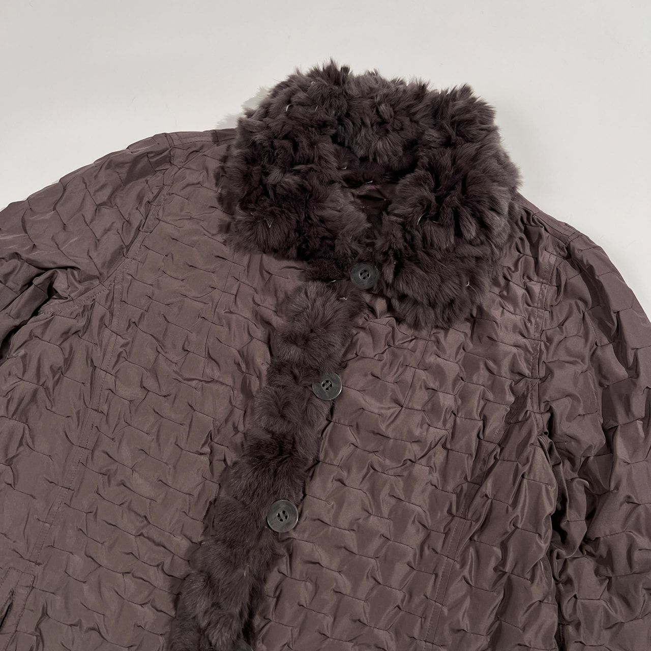 Real Fur レッキスラビット 本毛皮 リアルファー リバーシブル コート 