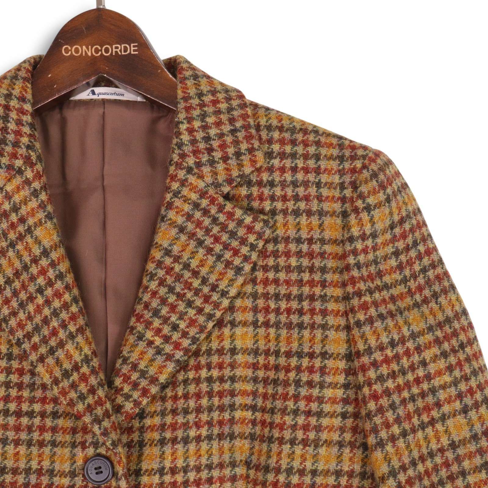 80s Aquascutum ウール ツイード テーラードジャケット Aquascutum アクアスキュータム 秋冬 ウール ツイード エルボーパッチ