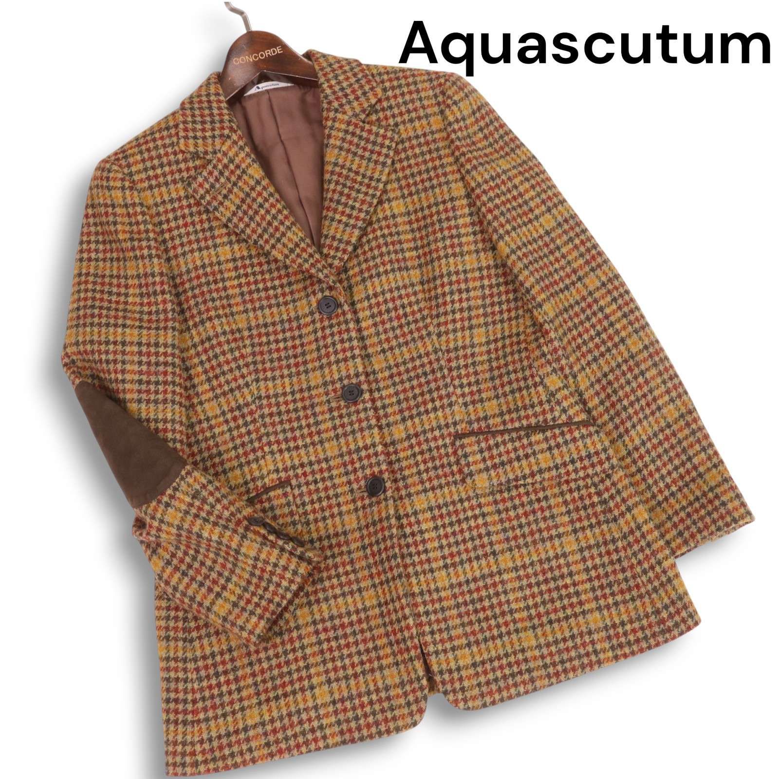 Aquascutum アクアスキュータム 秋冬 ウール ツイード エルボーパッチ