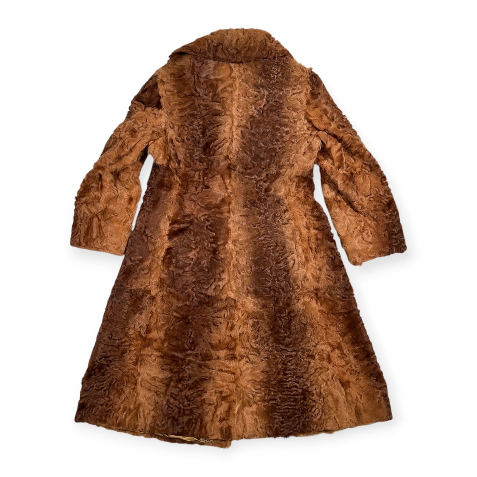 着丈約100cm / Real Fur 本毛皮 リアルファー ロング コート /ブラウン 