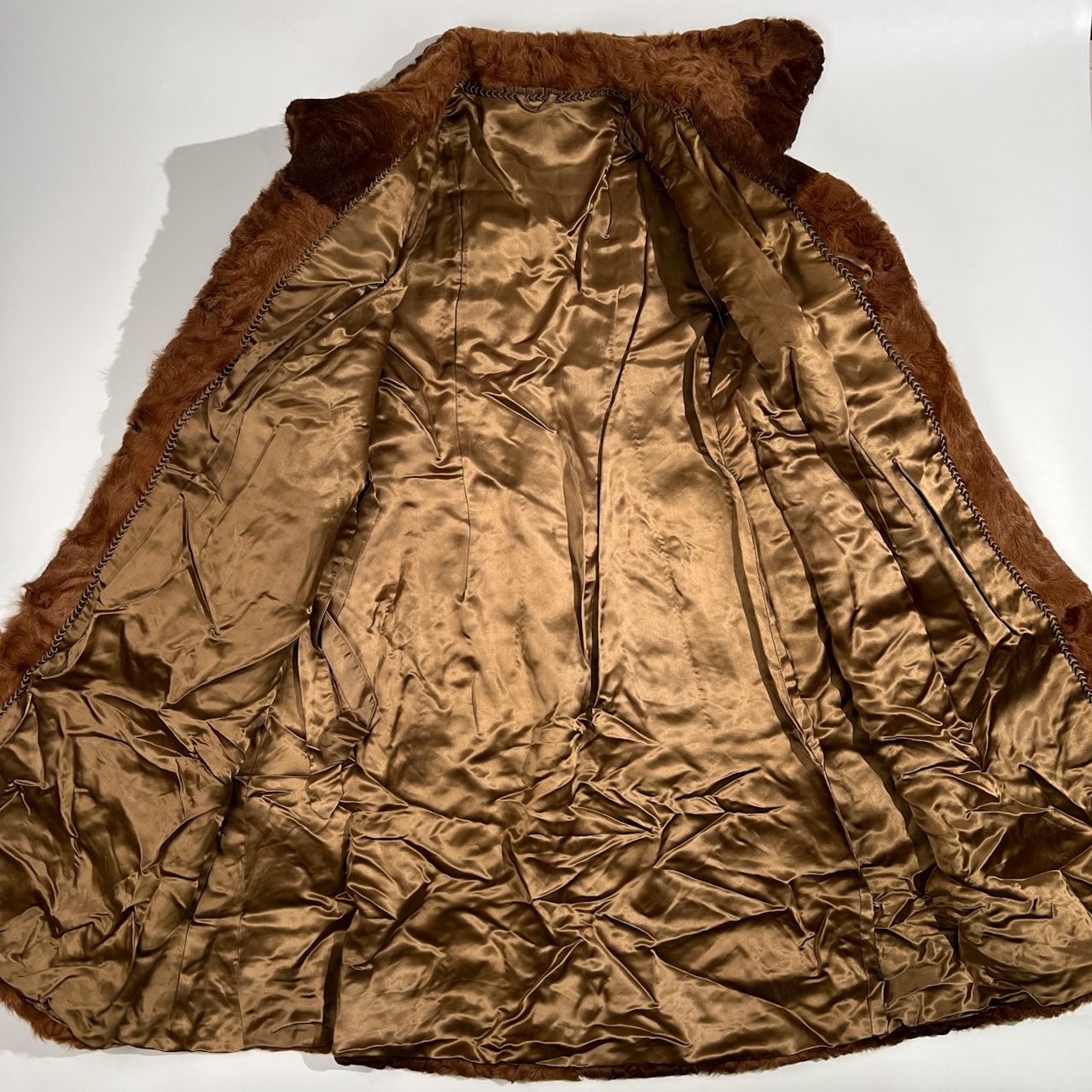 着丈約100cm / Real Fur 本毛皮 リアルファー ロング コート /ブラウン 