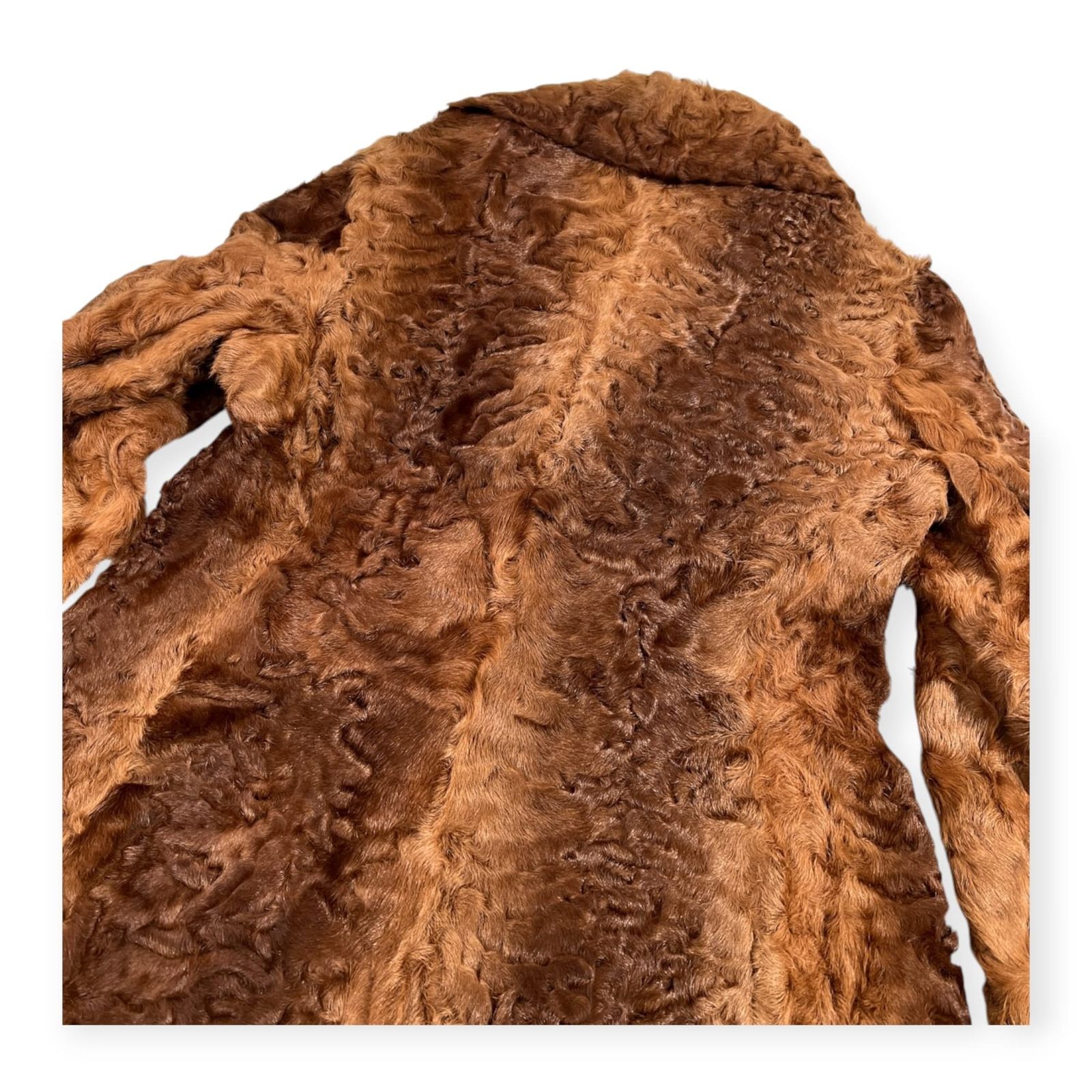 着丈約100cm / Real Fur 本毛皮 リアルファー ロング コート /ブラウン 