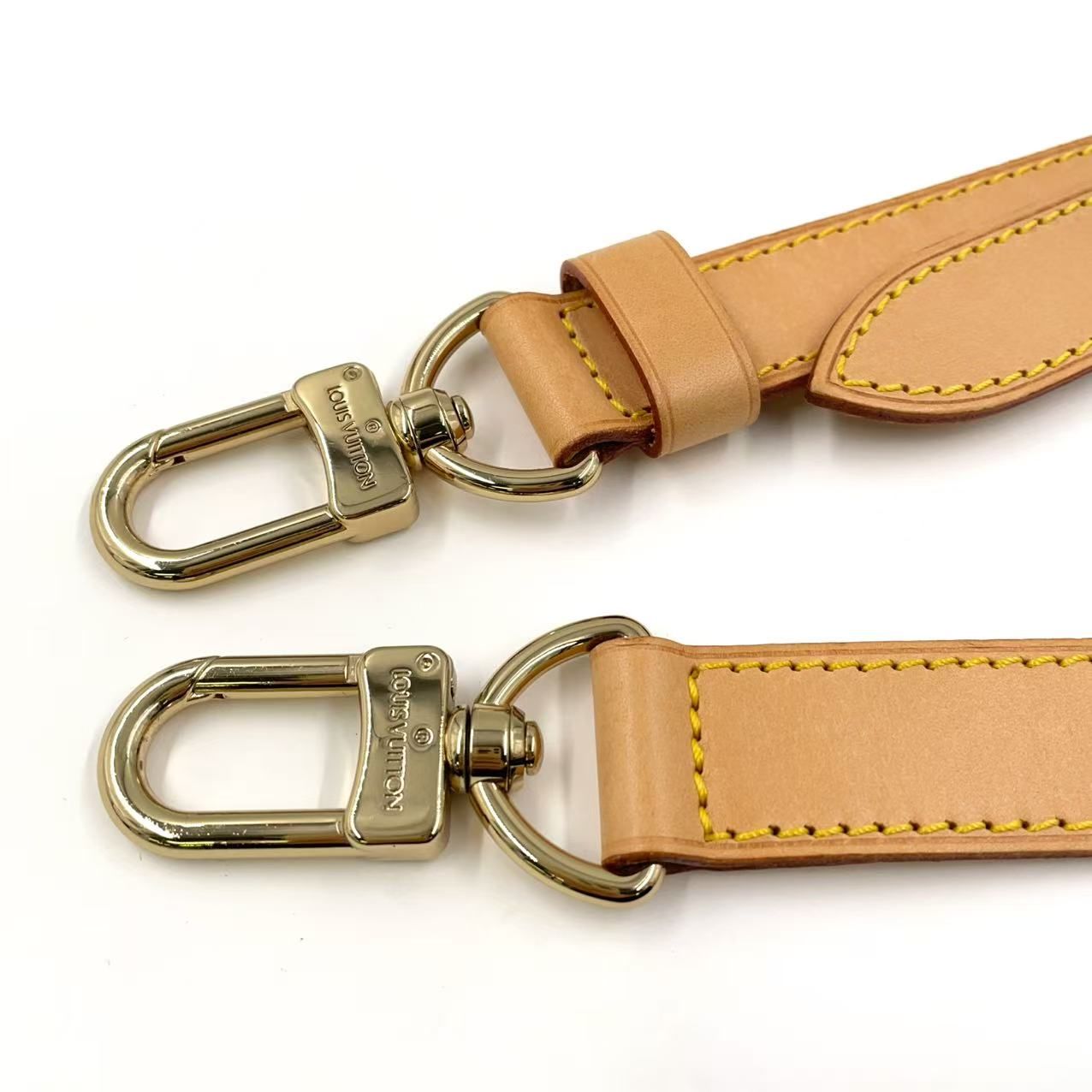 LOUIS VUITTON ショルダーストラップ レザー ベージュ ゴールド J 00145