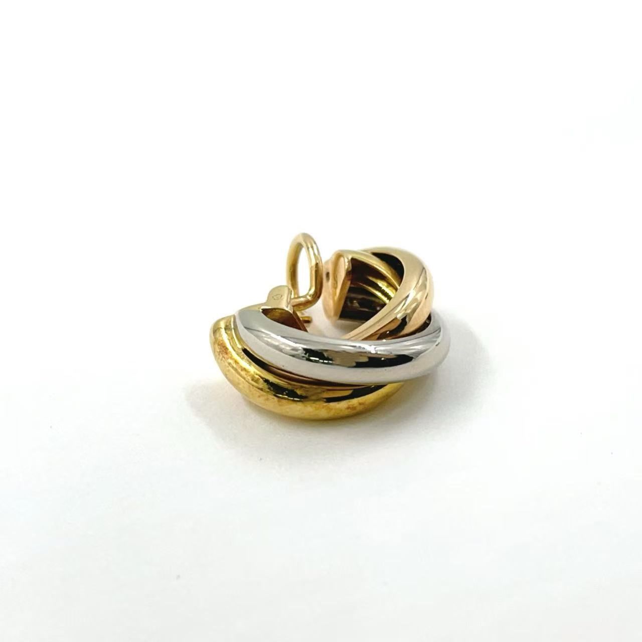 Cartier トリニティ 3連 750刻印 K18YG×K18WG×K18PG イエローゴールド×ピンクゴールド×ホワイトゴールド イヤリング ピアス MERCADOAVALIA_COM_BR