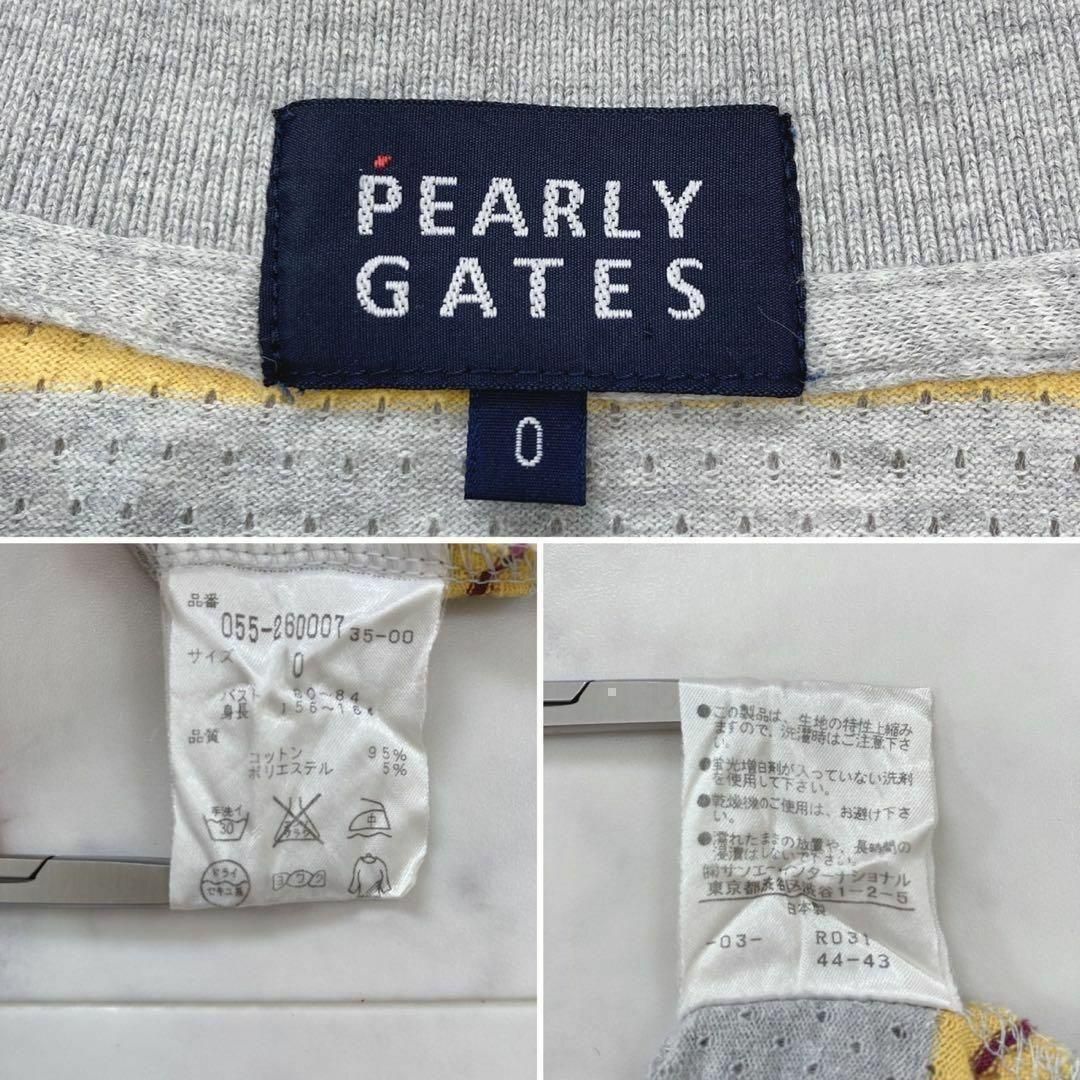 PEARLY GATES ノースリーブ ポロシャツ ボーダー 刺繍 ゴルフ 0 - メルカリ