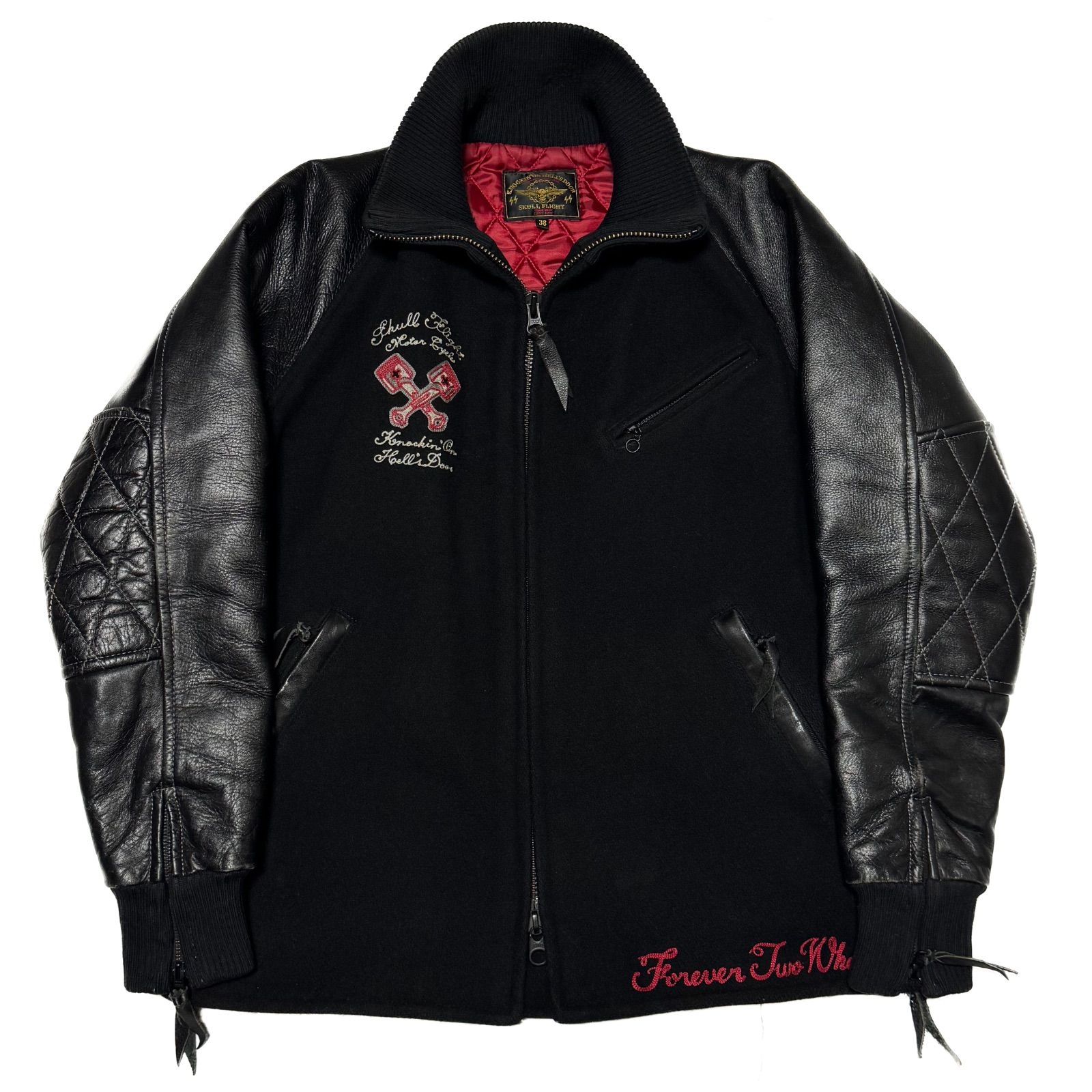 希少【SKULL FLIGHT スカルフライト 【商品名】ダブルピストン 刺繍