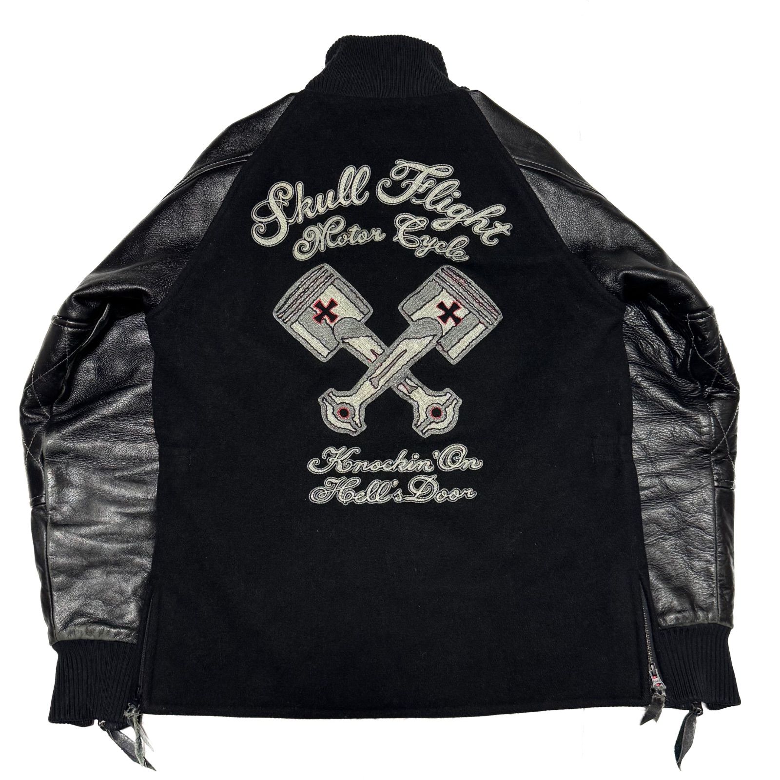 SKULL FLIGHT◆スカルフライト◆スタジャン◆ブルゾン◆サイズ３８ 希少【SKULL FLIGHT スカルフライト 【商品名】ダブルピストン 刺繍