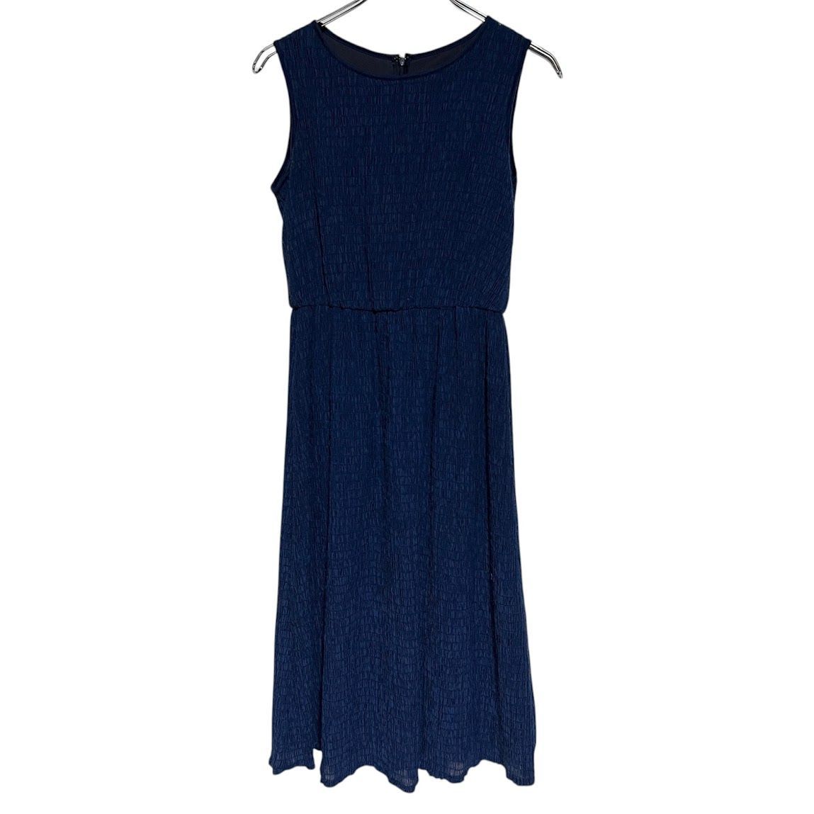 B061 ANAYI アナイ ロング ワンピース ノースリーブ マキシ丈 Aライン ブルー ネイビー レディース 38