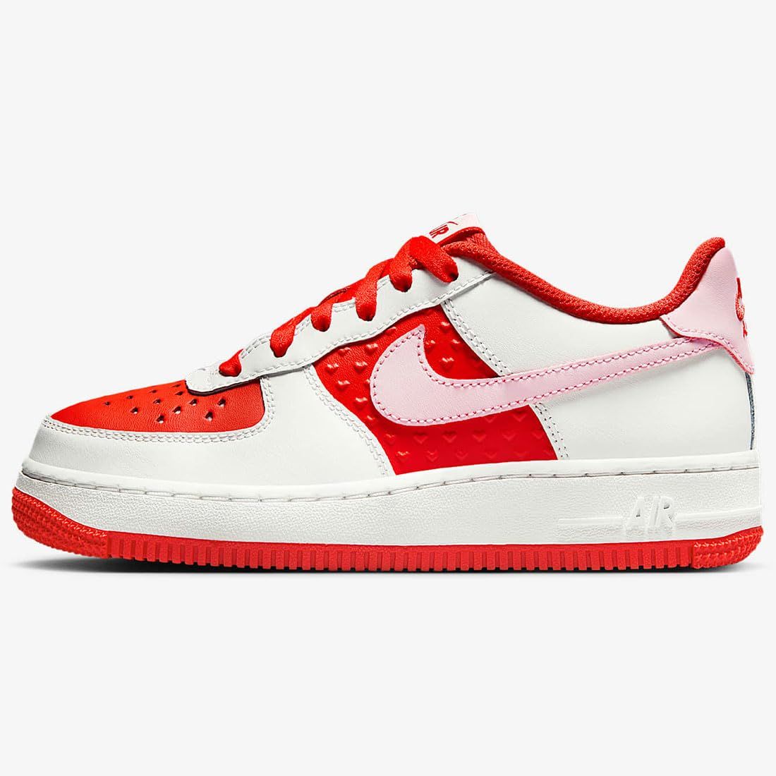 ナイキ エア フォース 1 BG J AIR FORCE サミットホワイト ライトクリムゾン ファイヤーレッド ピンクフォーム HV 5165-121 24.5 cm