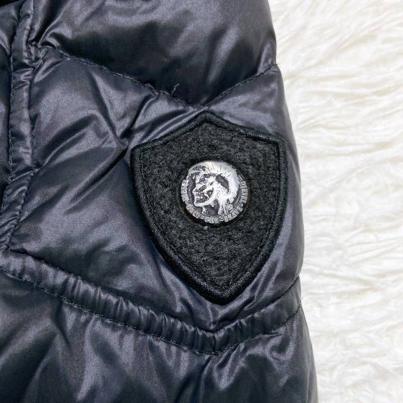 DIESEL ディーゼル ライダースダウンジャケット ワッペン ジップ 黒