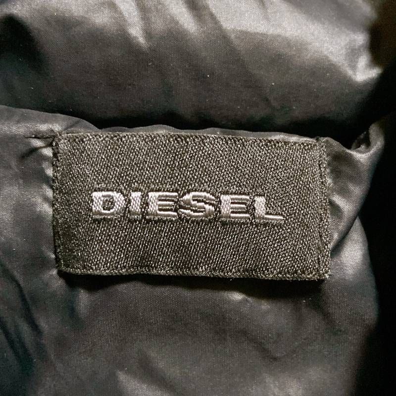 DIESEL ディーゼル ライダースダウンジャケット ワッペン ジップ 黒