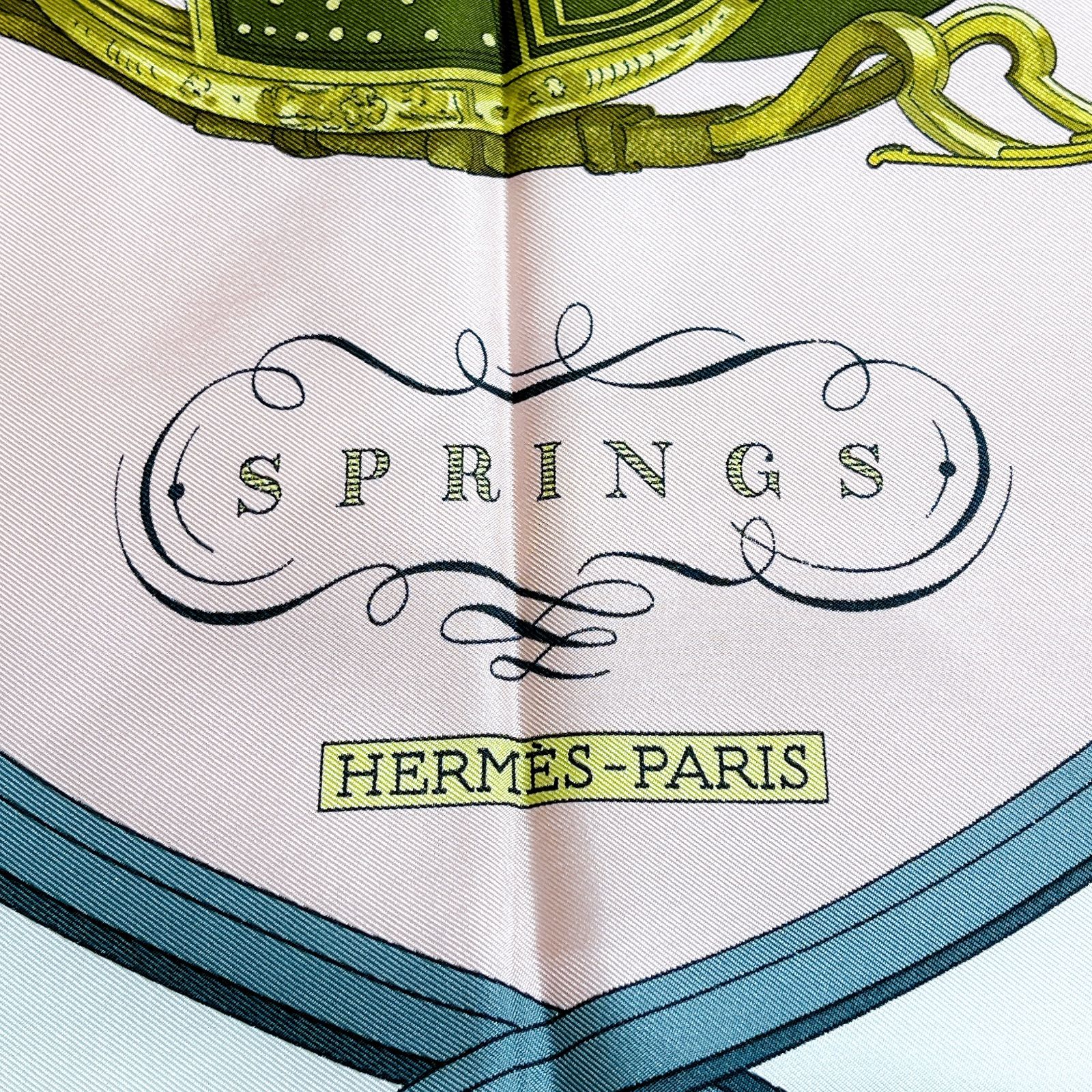  エルメス カレ90 スプリングス シルク ピンク マルチ スカーフ バンダナ スカーフ 小物