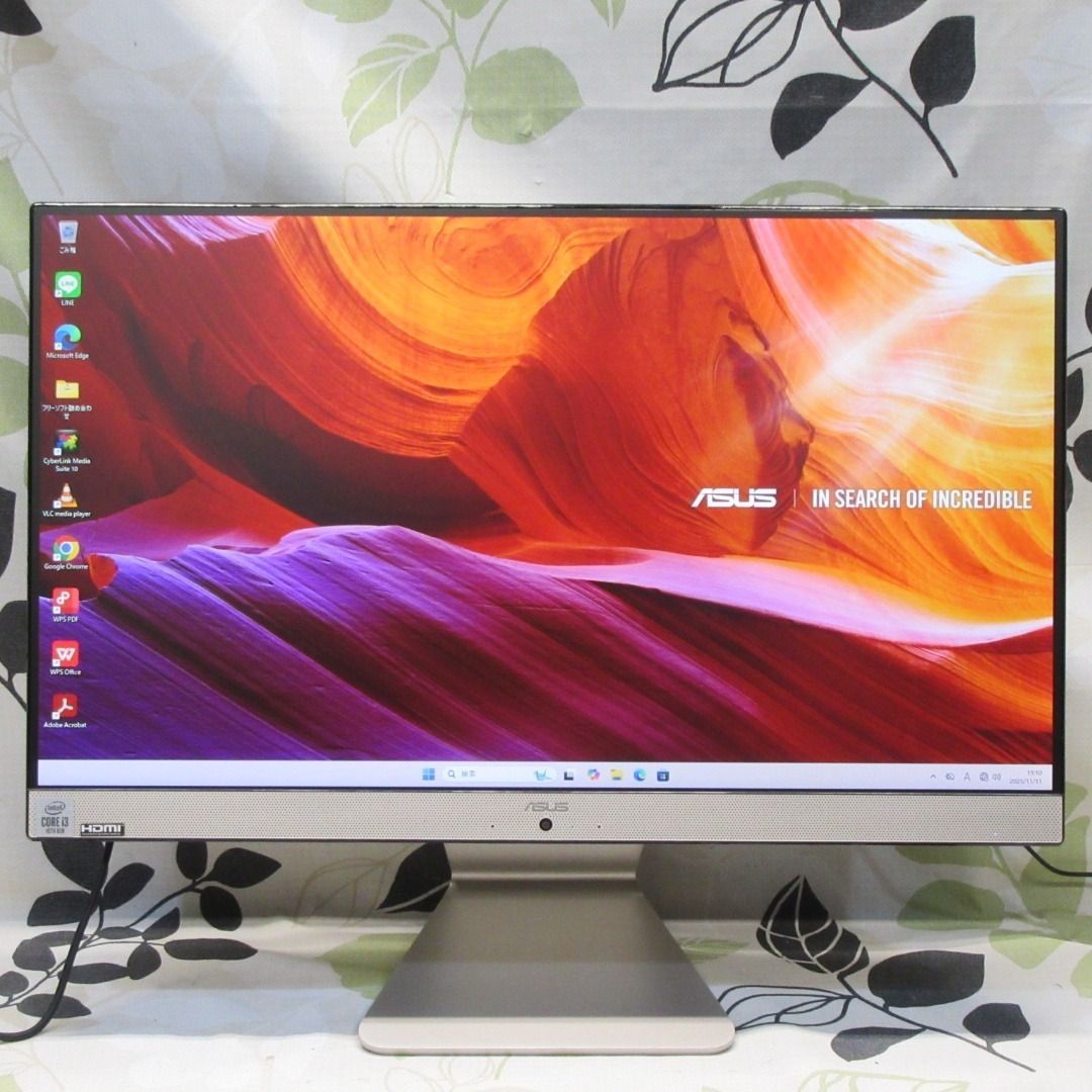 Win11公式対応10世代i3/メ8/新品SSD480/カメラ/無線/HDMI 超大画面27