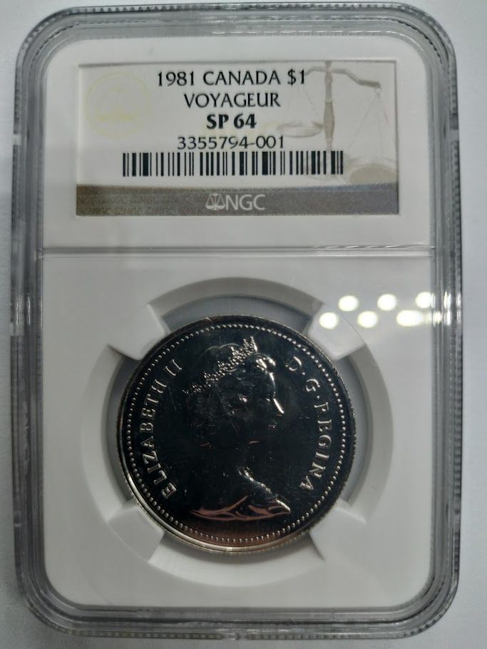 NGC SP64 1981年 カナダ カヌー1ドル ニッケル貨 NGC SP64 1981年 カナダ カヌー1ドル ニッケル貨