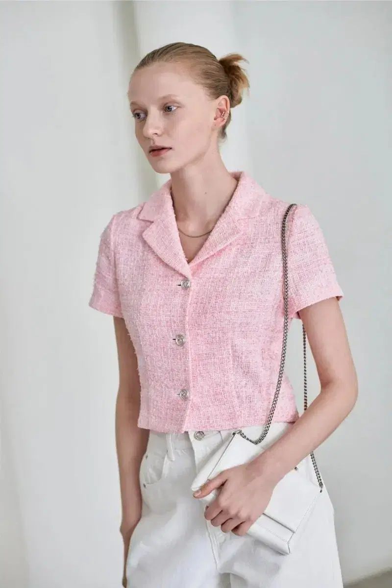 LOEUVRE ツイード クロップド ジャケット